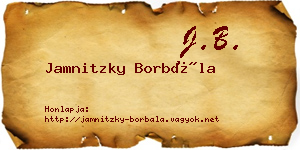 Jamnitzky Borbála névjegykártya