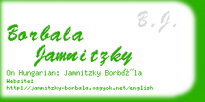 borbala jamnitzky business card